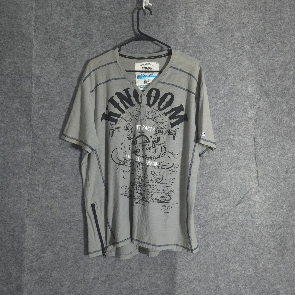 Projek Raw Kingdom Artifacts Graphic T-Shirt Mens XL Gray Short Sleeve